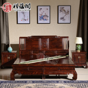 现代新中式1.8m双人床1米8的全实木床酸枝木古典红木大床主卧家具